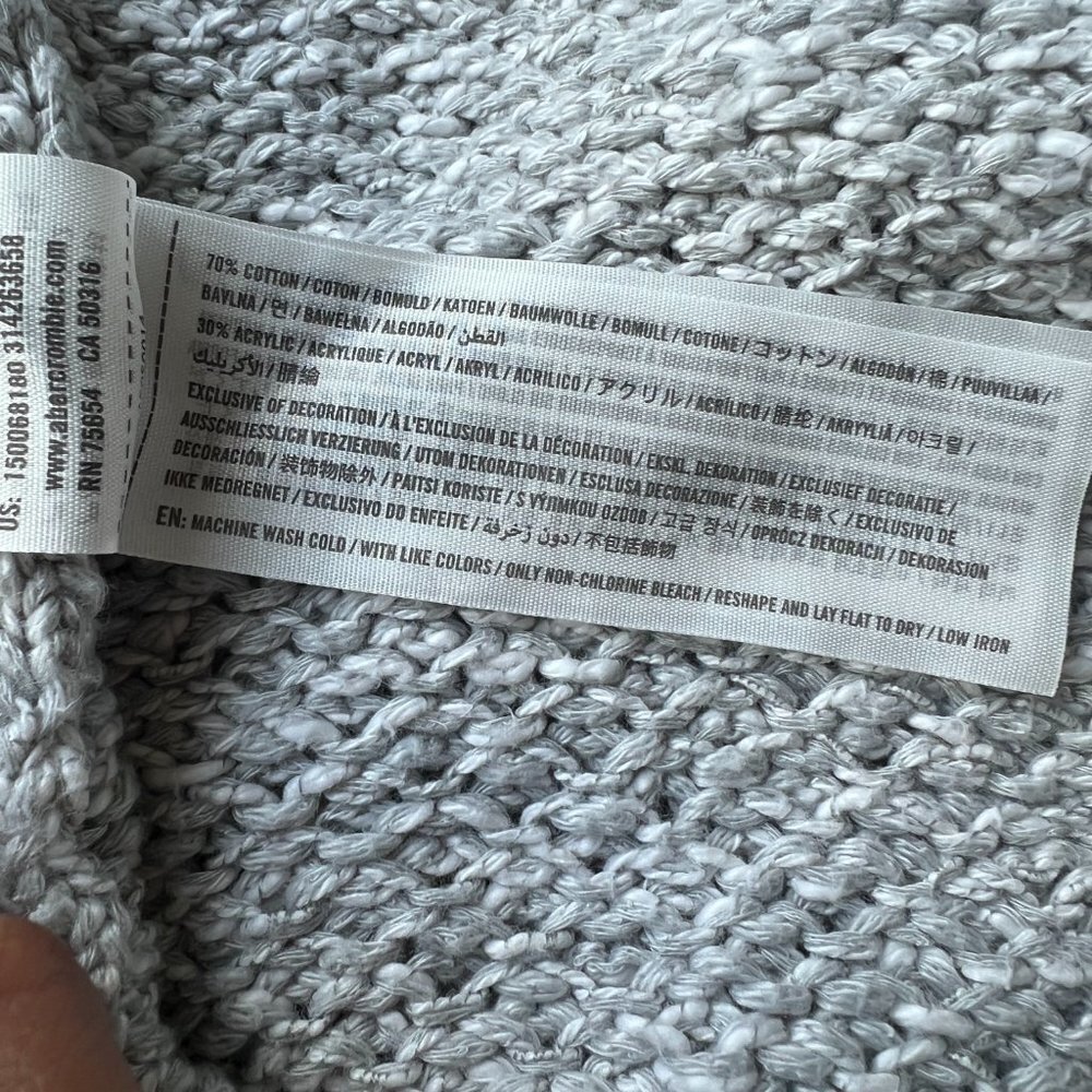 Abercrombie & Fitch Cotton Blend Cardigan Sweater Size L in Grey - Picture 6 of 7